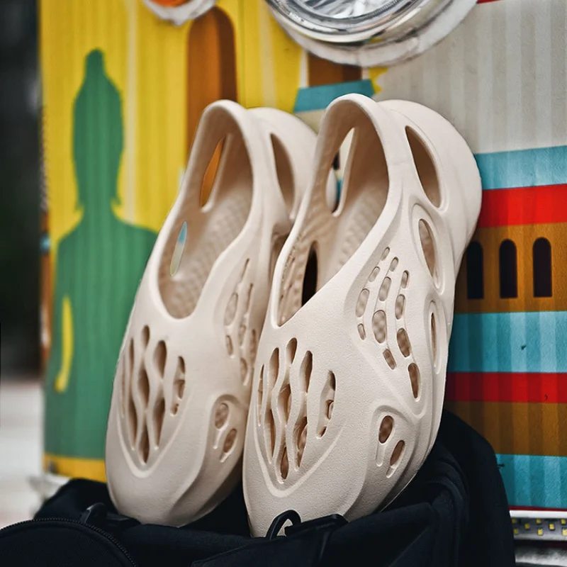 Летние шлепанцы Foma Runner мужские Модные однотонные повседневные домашние тапочки