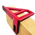 Роскошные Алюминий сплав деревянный квадратный Многофункциональный линейка 45 90 градусов датчик правило Треугольники линейка; Деревообработка инструменты