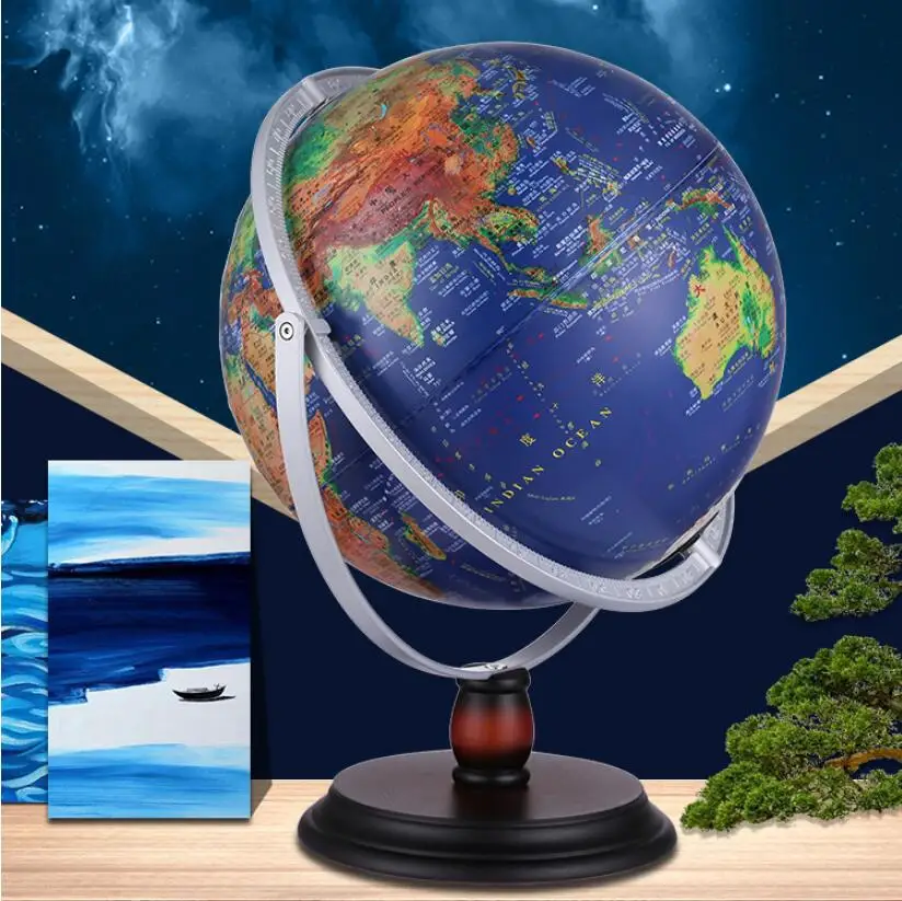 720 градусов вращающийся 3D рельеф Глобус для студентов высокой четкости офисная