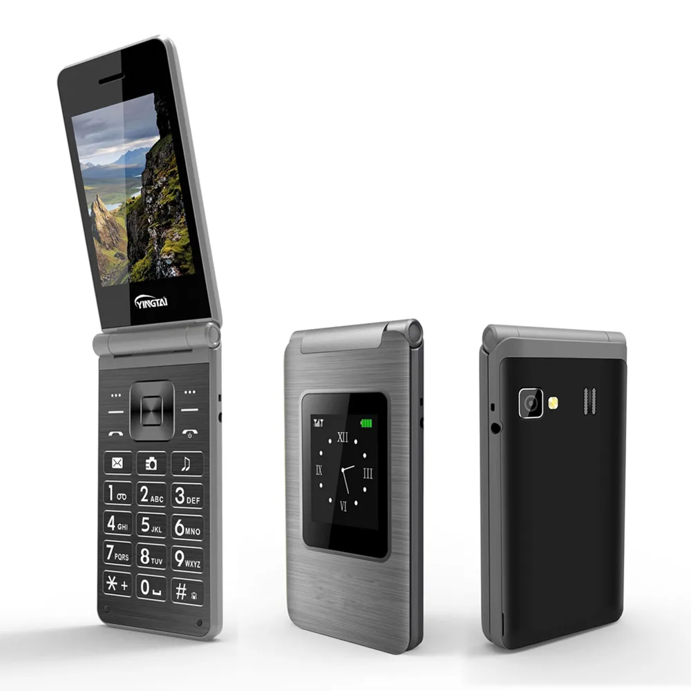 YINGTAI T39 GSM с двумя SIM картами двойной экран флип клавиатура большая сотовый телефон