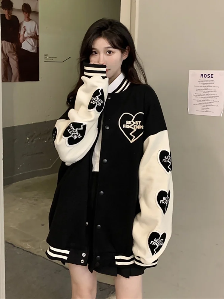 Бейсбольная куртка для женщин 2021 женская кожаная утепленная Свободная с длинным