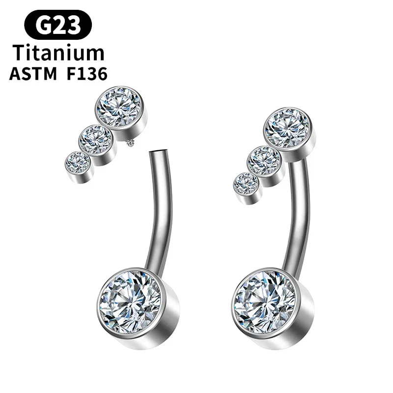 

ASTM F136 Titanium Navel Curves Bellybutton Rings Barbell Palm Dangle Belly Button Piercing Ring Jewelry For Women Wholesale