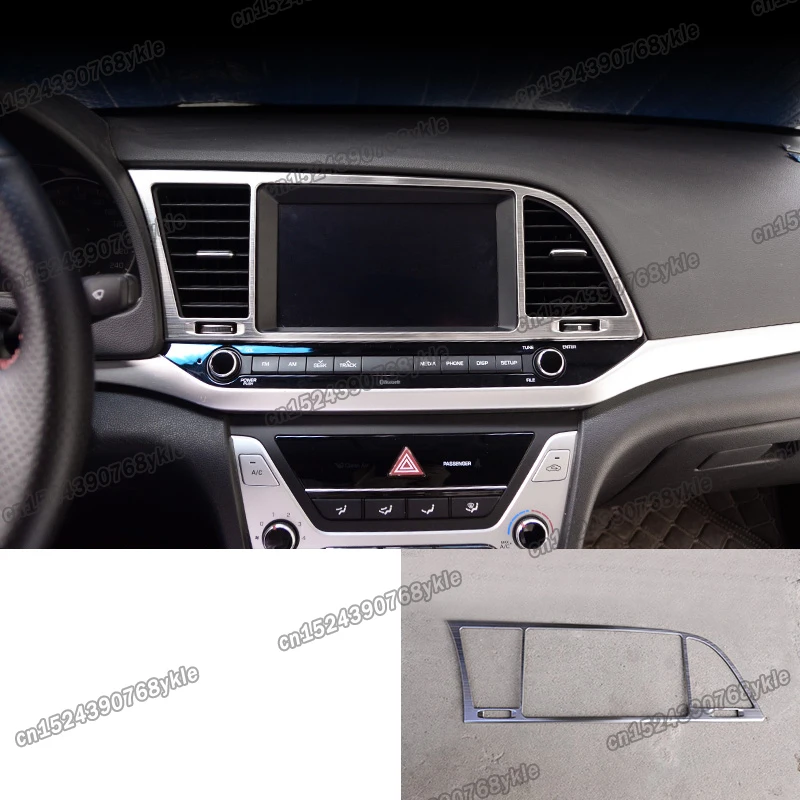 

titanium black stainless steel car navigation frame trims for hyundai elantra 2016 2017 2018 2019 2020 avant gt ad accessories