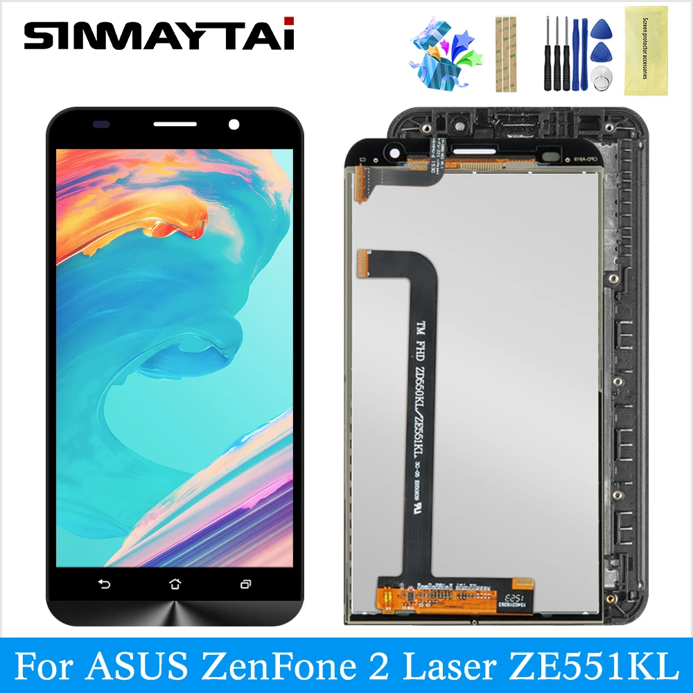 

ЖК-дисплей и дигитайзер для ASUS ZenFone 2 Laser ZE551KL Z00TD, сенсорный экран, запасные части, черный ЖК-дисплей 2 Laser ZE551KL Z00TD lcd