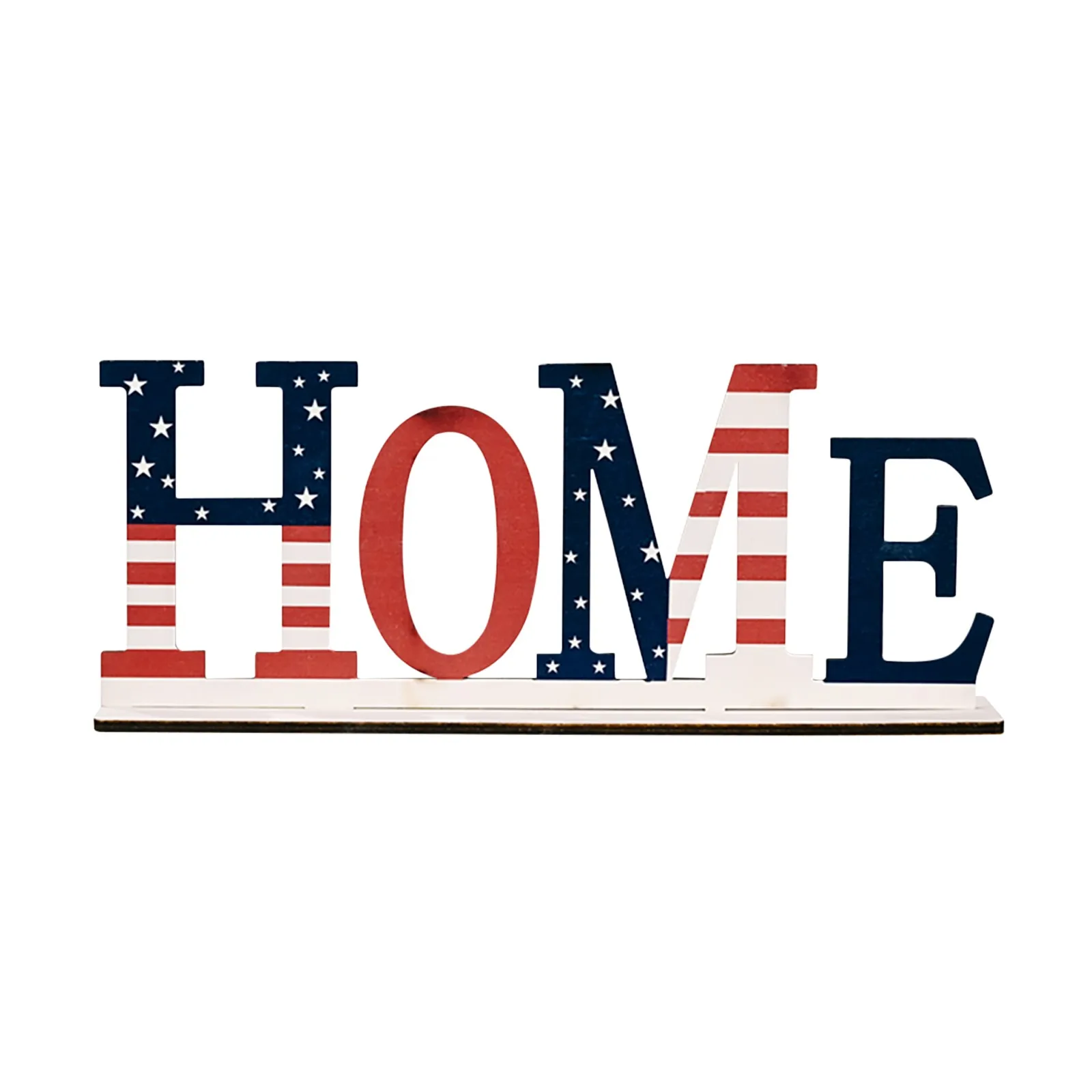 

American Independence Day Ornament Wooden I Love Usa Flag Printed Decor Letters Creative Decor Home Decorations