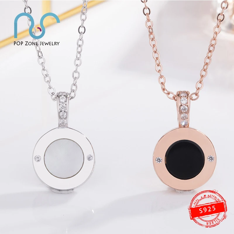 

S925 Sterling Silver Brand Luxury Necklace Black White Round Pearl Oyster Necklace Fashion New Unisex Original Jewelry With Logo