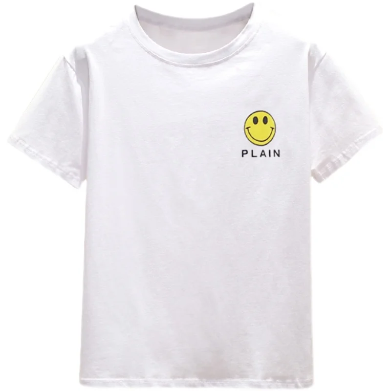 

Houthion Women's T-shirt Striped Short Sleeve Plus Size Tshirt Fashion Top New Korean Loose Solid Cotton T Shirt O-neck