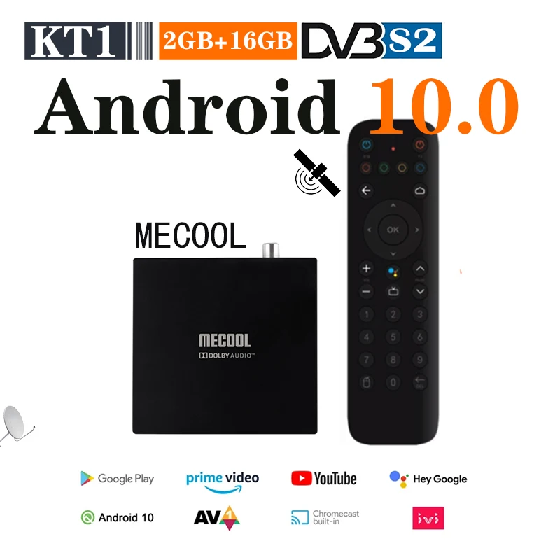

Mecool KT1 Satellite TV Receiver Combo TV Box Android 10.0 2GB/16GB ATV Amlogic S905X4-B Quad Core 2.4G/5G Satellite Receiver