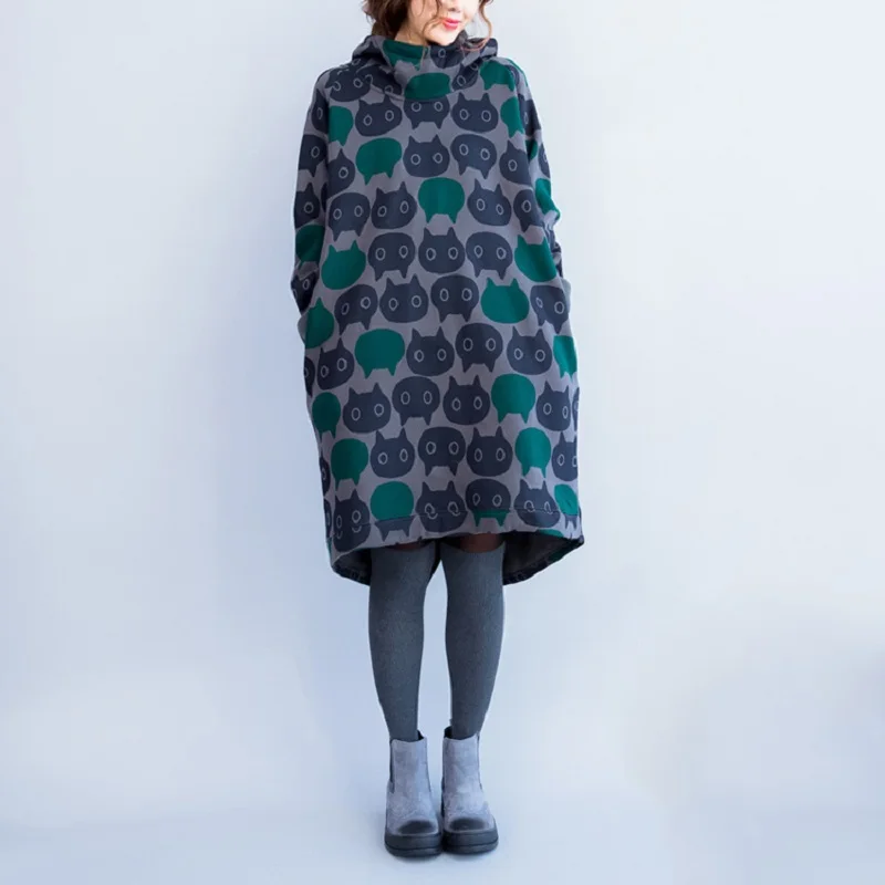 2019 Новое модное осенне зимнее женское повседневное мини платье с принтом