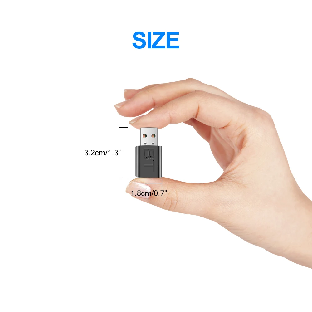 

Compact Bluetooth 5.0 Adapter USB Transmitter Receiver Adaptertransfer Convenient For Car Computer TV Audio Transfer Portable