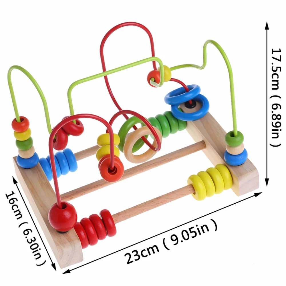 

HBB Wooden Toddler Toys Circle Bead Maze Educational Toys Gift For Children Kids