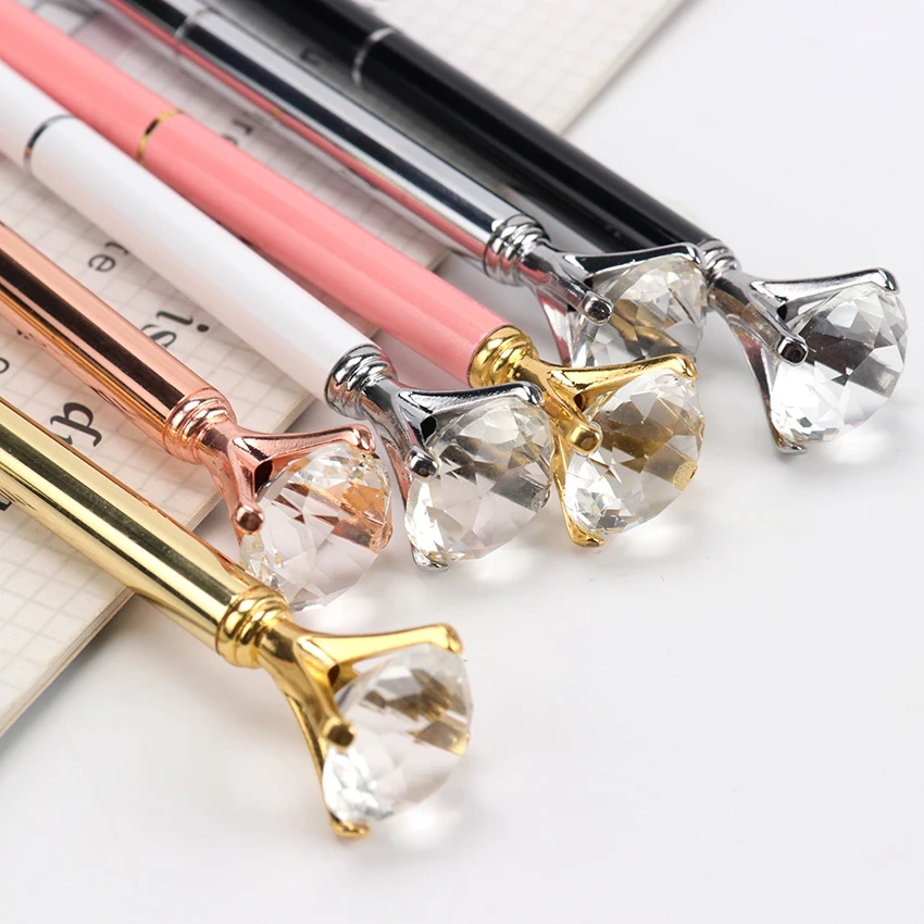 1 шт. новая хрустальная шариковая ручка Модная девушка 19 K большая металлическая