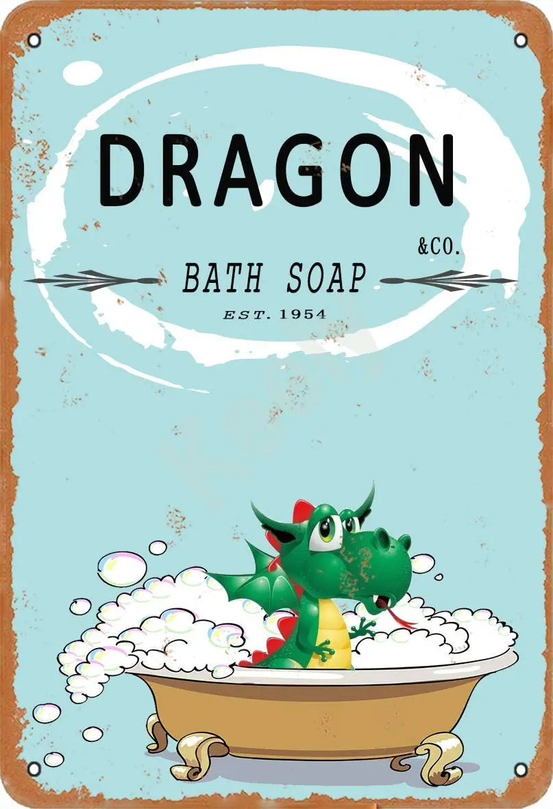 

Keely Dragon Bath Soap Metal Vintage Tin Sign Wall Decoration 12x8 inches for Cafe Coffee Bars Restaurants Pubs Man Cave