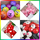 10 шт.лот 12 дюймов забавные большие глаза смайлик лицо латексные лапы точка собака воздушные шары украшение на свадьбу исповедь годовщину любовь воздушные шары