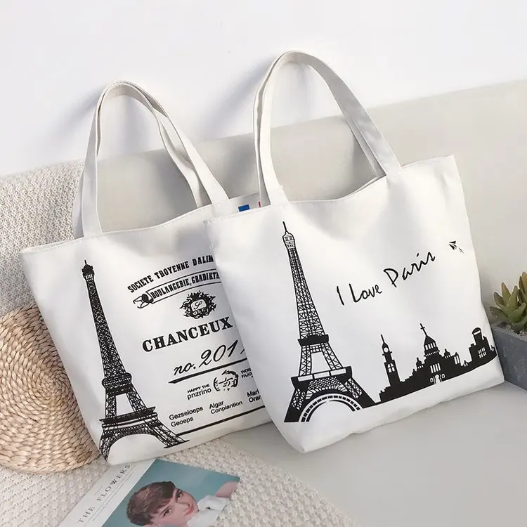 

Large Canvas Shopping Bags Bolsa Reutilizable Reusable Handbag Big Tote Shoulder Bag Eco Friendly Grocery Bag Women Sac A Main