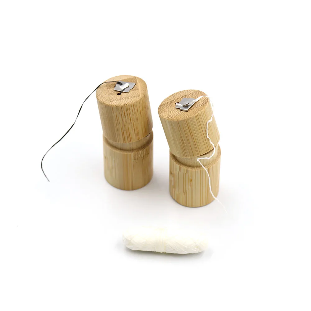 

Bamboo Container Teeth Whitening Dental Flosser