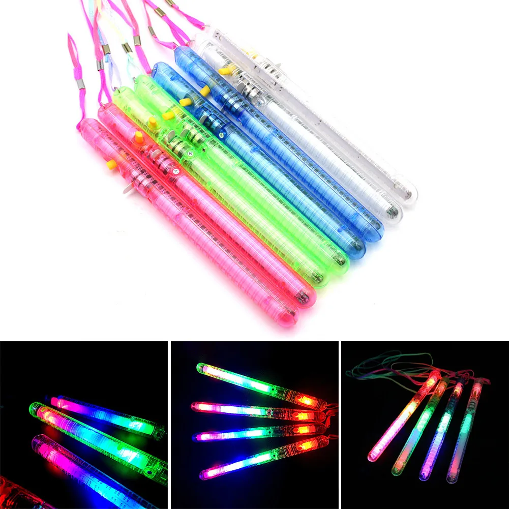 

1PC 21 X 2cm Electronic Party Color Changing Function Children's Toy Rainbow Luminous Colorful Transparent Flashing Light Stick