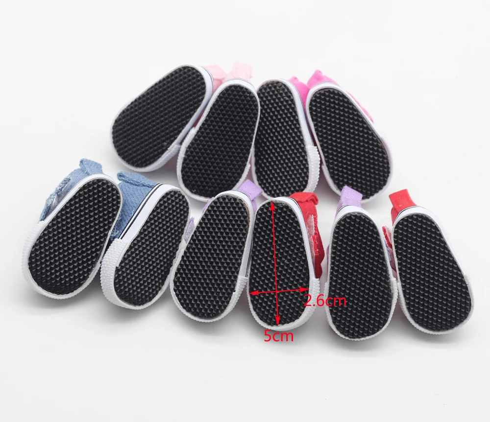 Парусиновые туфли для шарнирных кукол 7 цветов 5 см модная обувь мини игрушек 1/6