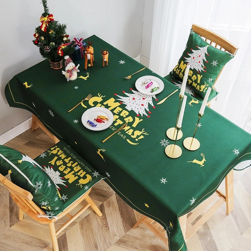 Плотная тканевая скатерть для Рождественского украшения домашнее