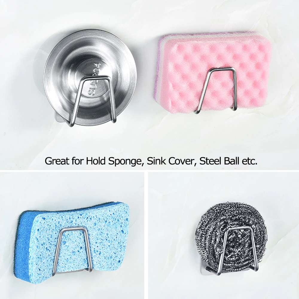 Липкий крючок держатель губки из нержавеющей стали для кухонной раковины