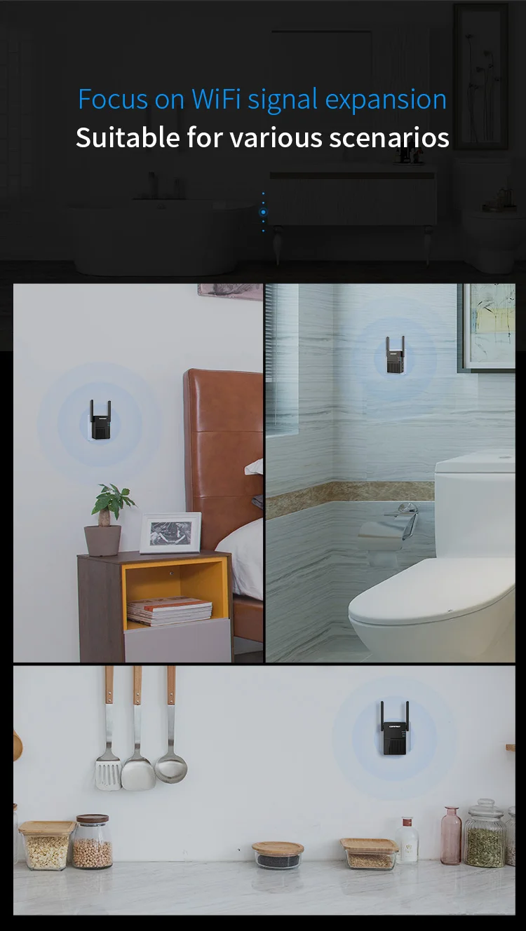 10pcs Wifi 1200Mbps Repeater 802.11ac Dual Band 2.4&5.8G  wifi 5G Extender mini  long range wifi repeater comfast CF-AC1200