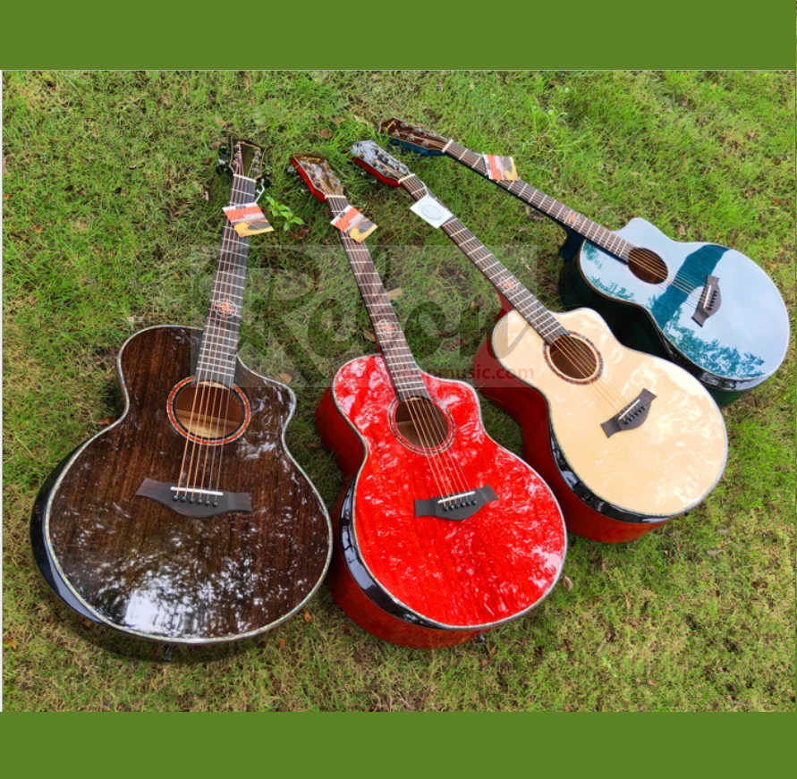41 размер твердая верхняя акустическая гитара с подлокотником в красном цвете |