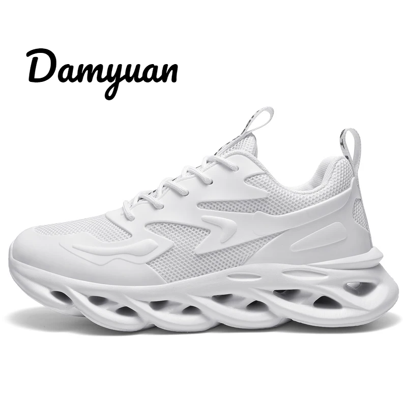 Белый Damyuan/ г. Новые Модные Классические 46 мужские удобные нескользящие Повседневные Легкие Беговые Спортивные кроссовки размер 48 - Цвет: Белый