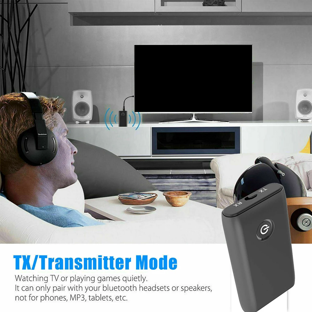 new 2 in 1 bluetooth 5 0 transmitter receiver tv pc car speaker 3 5mm aux hifi music audio adapter free global shipping