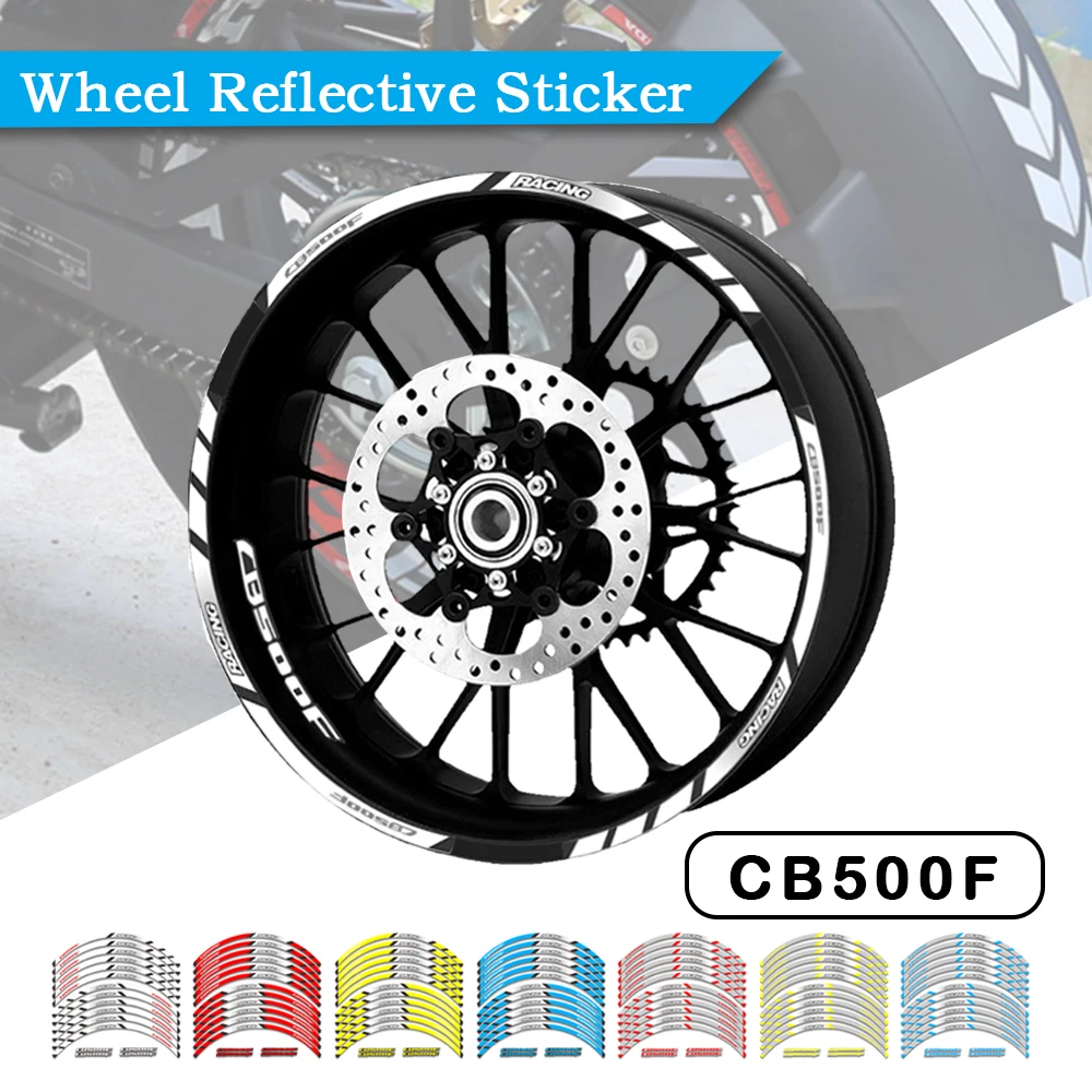 

12 полосок, наклейки на мотоцикл, Светоотражающие Водонепроницаемые наклейки на колеса для HONDA CBR500R CB500F CB500X 2013-2018 CB 500F