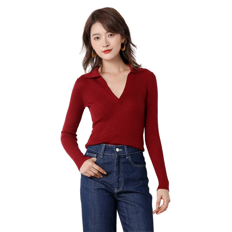 Сексуальный женский свитер осень 2012 Новые пуловеры Зимний Большой с v-образным