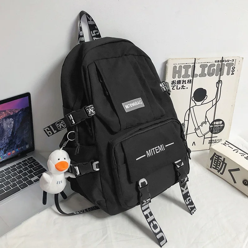

Schoolbag junior high School high school large capacity 14 "computer backpack trend ribbon College student backpack man