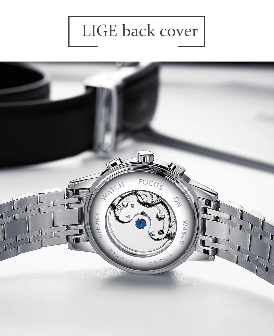 Montre Homme LIGE мужские s часы Топ люксовый бренд мода Tourbillon автоматические механические часы мужские водонепроницаемые часы со скелетом