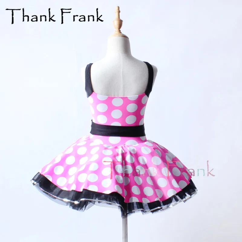 Балетное платье-пачка в белый горошек для девочек танцевальные костюмы без