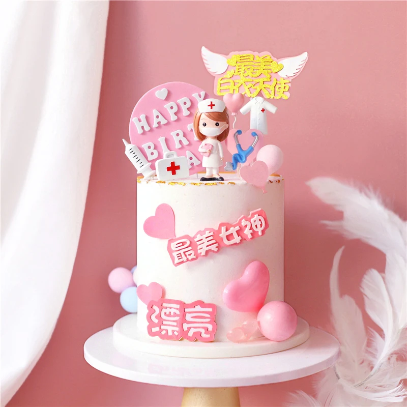 Белый розовый балетные украшения для девочек крюк цветок с днем рождения торт