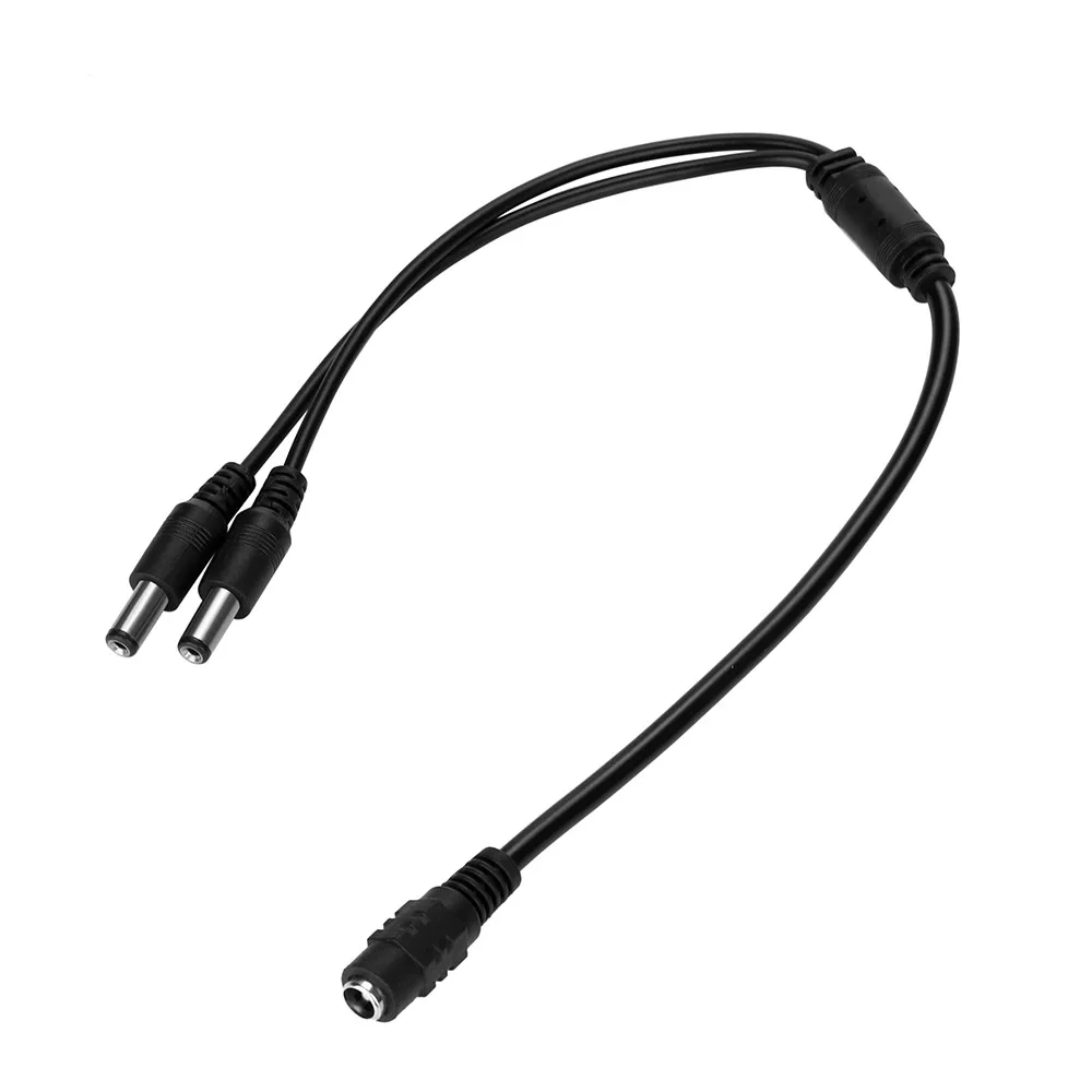 

Audio Connectors Cable Fashion 1:2 DC Power Splitter Cable Cord 1 Female to 2 Male 5.5x2.1mm Port Pigtals 12V For CCTV Cameras