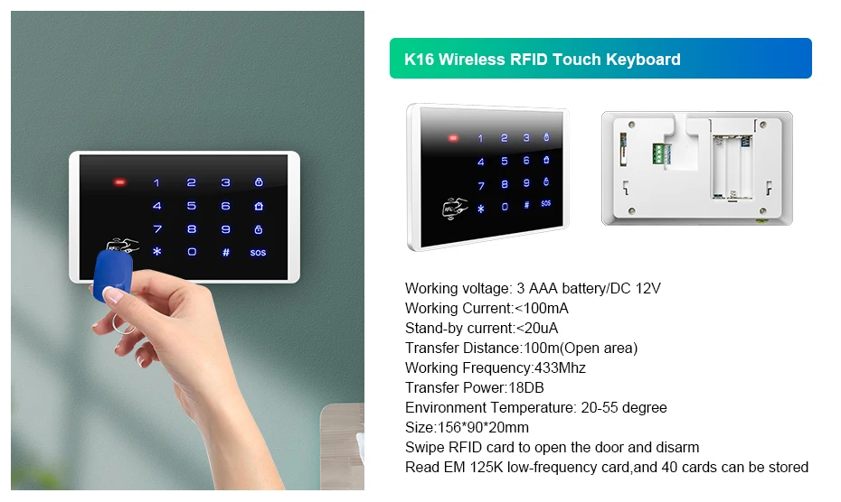 KERUI W20 новая модель беспроводная сенсорная панель WiFi GSM система охранной сигнализации приложение RFID карта Wifi IP камера умная розетка сирена
