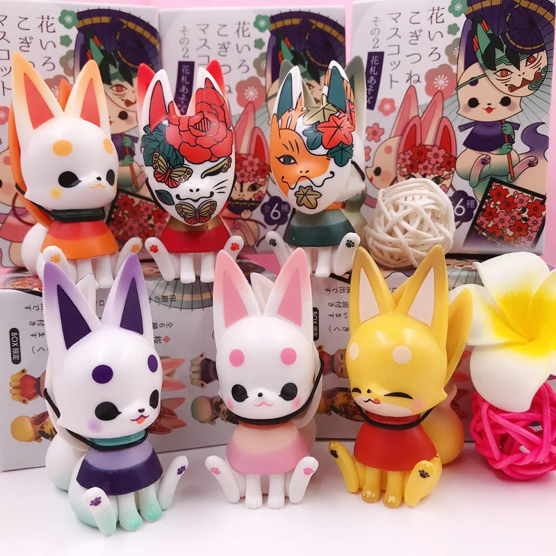

Japanese ASOBI Figuras Anime Mask Flower Clothes Little Fox 2 Blind Box Masked Pet Action Figure Toys For Adult Boys Girls Gift