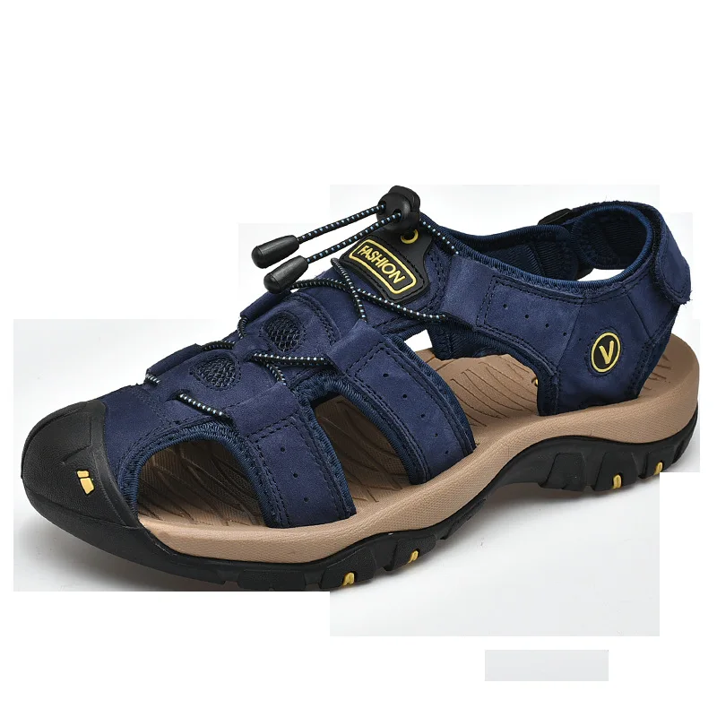 

NEW MDUG Genuine Leather Men Shoes Summer New Large Size Men's Sandals Men Sandals Fashion Sandals Slippers Big Size 2021