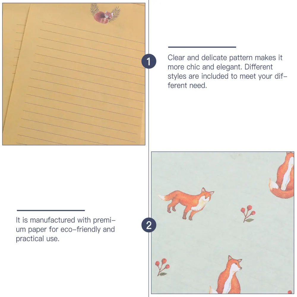 

54pcs Beautiful Writing Stationery Paper Set A5 Letter Paper Envelopes Set