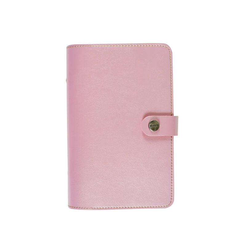 Light Pink Fastener Персональный органайзер кожа перстень в деловом стиле для офиса записная книжка, милые, миленькие в японском стиле(«Каваий»), планировщик мероприятий путешествия журнал A5 A6 - Цвет: Light Pink Fastener