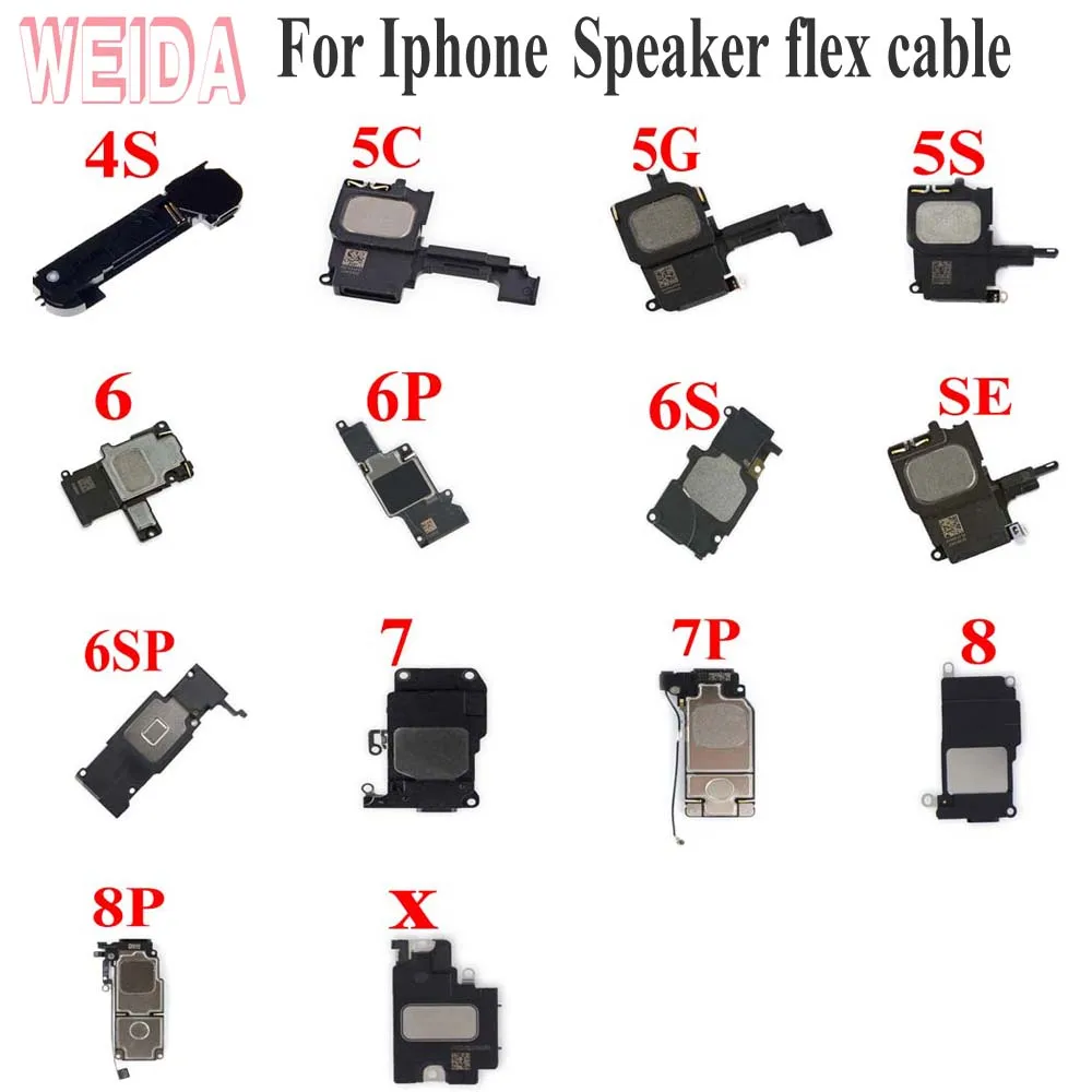 Weida/для iPhone 4S 5C 5G 5S 6 6P 6S 6SP 7P 8 SE X Динамик гибкий кабель запасная часть черный для Iphone