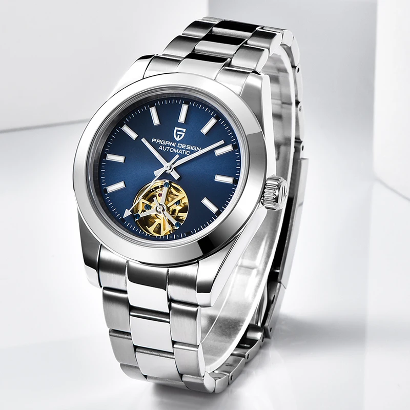 

Часы мужские механические с сапфировым стеклом, водонепроницаемые до 100 м