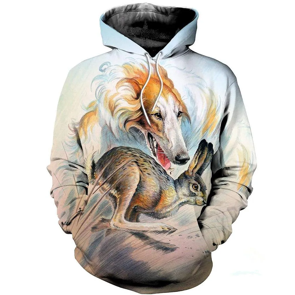 

Охотничья одежда с 3D-принтом кролика, осенняя модная повседневная толстовка унисекс, куртка в стиле хип-хоп