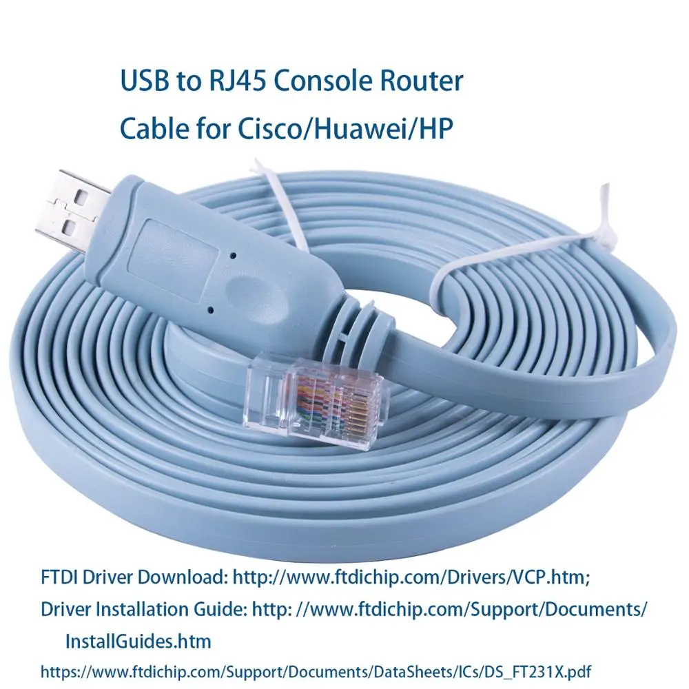 Кабель USB к RJ45 RS232 консоли маршрутизатора синий FTDI Кабель-адаптер