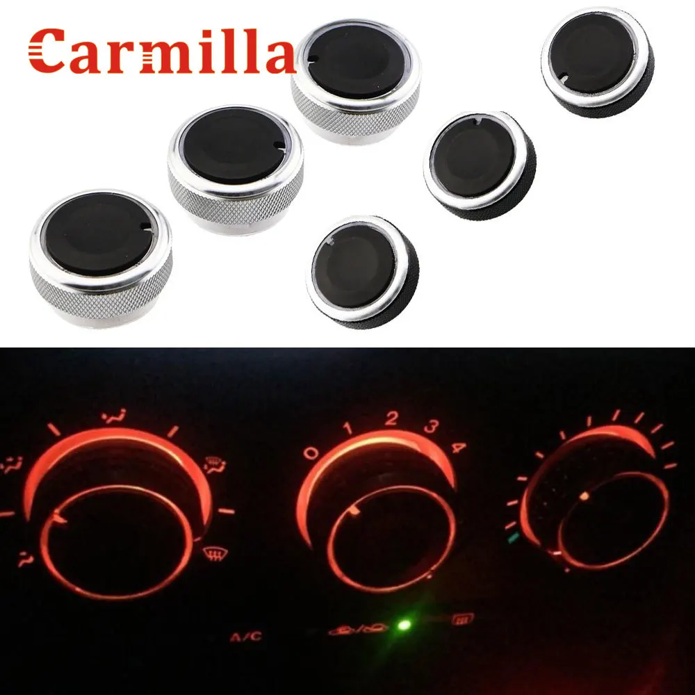 

Carmilla 3pcs Aluminum Alloy Car Air Conditioning Knobs Ac Knob Heat Control Switch Knob for Mazda 3 M3 2004 - 2009 Accessories