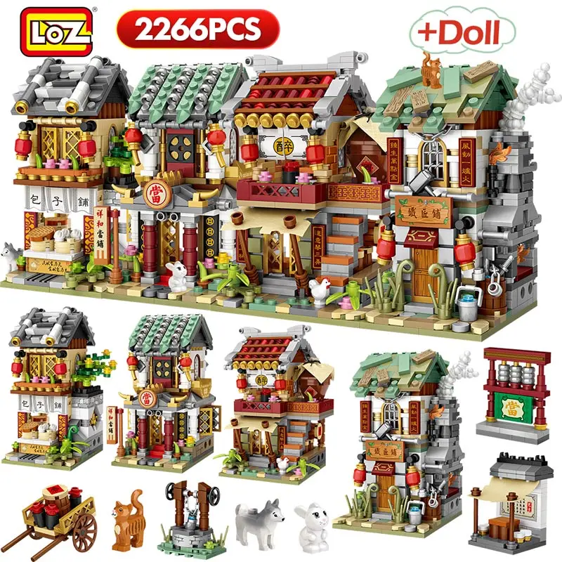 

LOZ 2266pcs Mini Building Blocks Mini Street City China Street Chinese Tradition Architecture Model Bricks Educational Kids Toys