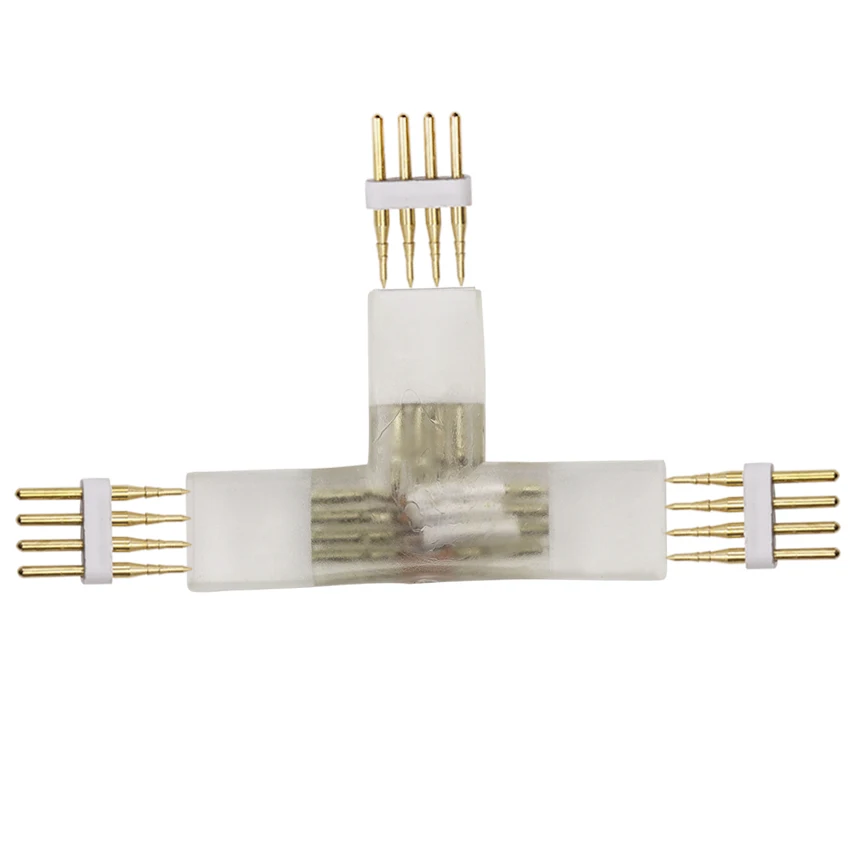 4 контактный разъем RGB среднего угла для 8 мм 10 PCB 110 В 220 в 5050 2835 3528 Светодиодная