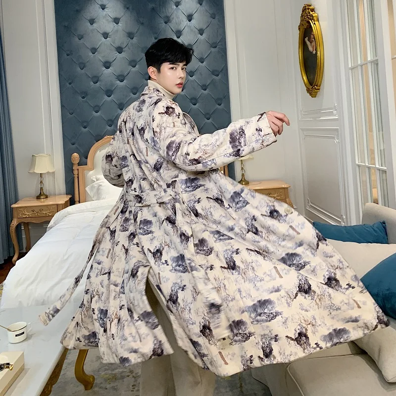 Куртка Мужская/Женская длинная свободного покроя винтажная уличная одежда с