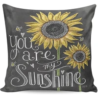 arnecase square throw pillow case 18x18inch you are my sunshine sunflowers chalk painting decorative throw pillowcase