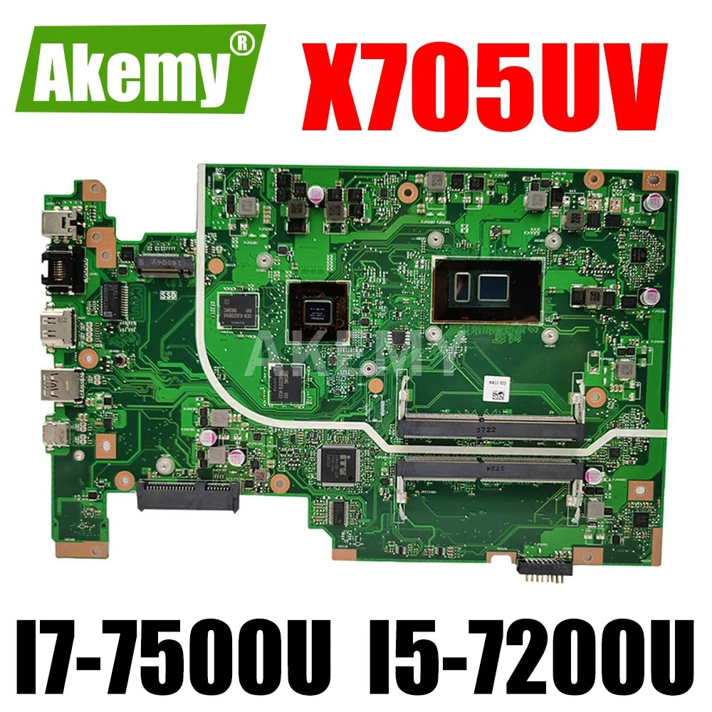 

For ASUS Vivobook 17 X705UVR X705UV R Laptop Motherboard MainboardI I7-7500U I5-7200U + 940MX GPU